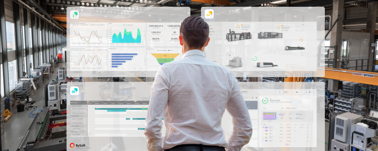 Eines der grossen Highlights von Bystronic: Die neue BySoft Suite, welche die Digitalisierung der Blechindustrie ermöglicht.