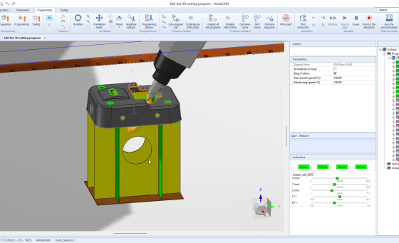 Almacam 5-Axis, Programmiersoftware für 3D-Schneidemaschinen.